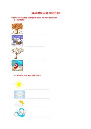 SEASONS ANS WEATHER WORKSHEET