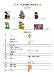 English Worksheet: Vocabulary for Black Cat Reader The Wonderful Wizard of OZ