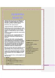 English Worksheet: SLEEPING BEAUTY
