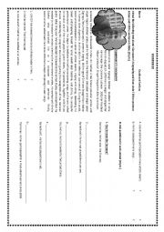 English Worksheet: reading worksheet