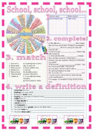 English Worksheet: School, school, school