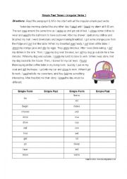 English Worksheet: Simple Past Irregular Verbs Group 1