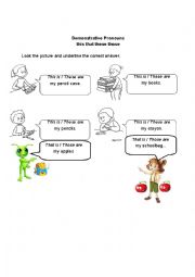 English Worksheet: Demonstrative Pronouns