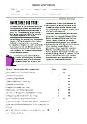 English Worksheet: crime newspaper article