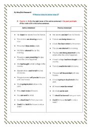 English Worksheet: passive vs active