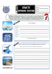 English Worksheet: Travel Opinion Writing 