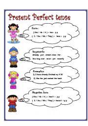 English Worksheet: Present Perfect Tense Time Expressions