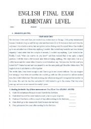 ENGLISH FINAL EXAM-ELEMENTARY LEVEL