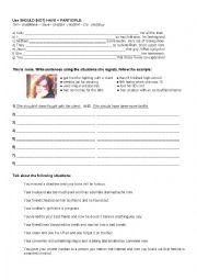 English Worksheet: SHOULD HAVE DONE