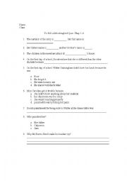 English Worksheet: To Kill a Mockingbird Quiz Chap 1-4