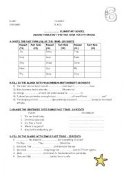 A Simple Revision Test Of Simple Past Tense