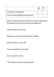 English Worksheet: adding adjectives