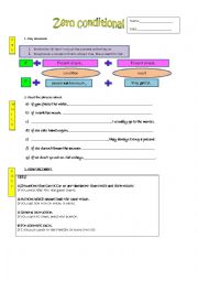 English Worksheet: Zero conditional