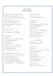 English Worksheet: Present Continuous Song: All of me, John Legend
