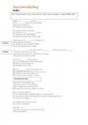 English Worksheet: Kesha- Your love is my drug 