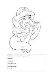 English Worksheet: Painting a princess!