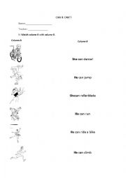English Worksheet: CAN & CANT