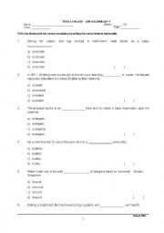 English Worksheet: Common Words found in Job Advertisements