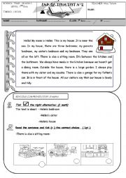 English Worksheet: 7th end 2