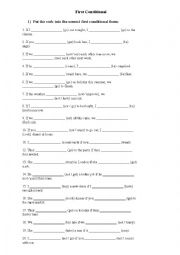 First Conditional - Sentences for practice