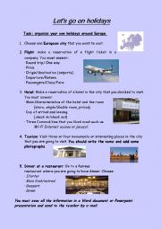 English Worksheet: Lets go on holidays