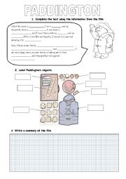 Paddington film worksheet