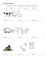 English Worksheet: Match farm words with pictures