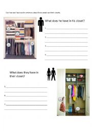 English Worksheet: What do they have?