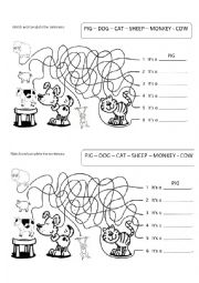 English Worksheet: Animals