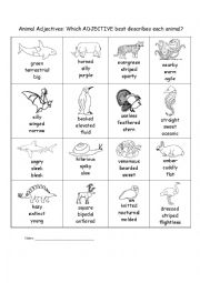 English Worksheet: Matching Adjectives