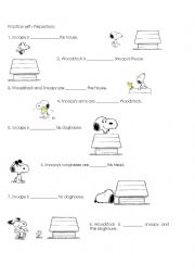 Prepositions of Place with Snoopy