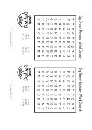English Worksheet: Go away big green monster