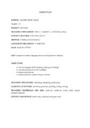 English Worksheet: Lesson plan - fortune telling