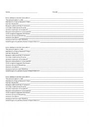 English Worksheet: Scene Size up sheet