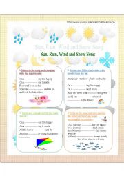 English Worksheet: song about the weather 