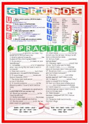 English Worksheet: GERUNDS