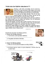 English Worksheet: Malalas_fight_for_education