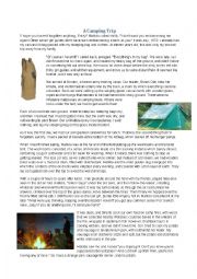 English Worksheet: A camping trip