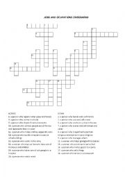 English Worksheet: Jobs and ocupations crossword puzzle