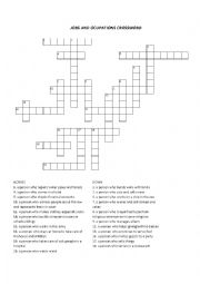 English Worksheet: Jobs and ocupations crossword puzzle