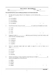 English Worksheet: Common Words found in Job Advertisements 2