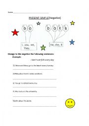 English Worksheet: Present Simple (negative)