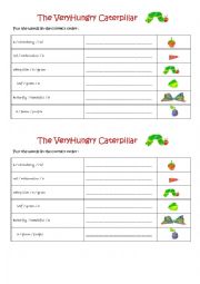 The Very Hungry Caterpillar - word sequencing