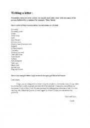 English Worksheet: Writing a letter