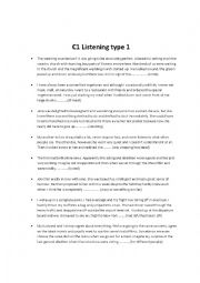 Listening for C1 Trinity Type 1