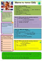 English Worksheet: A great song for Mothers Day 