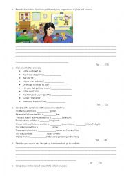 English Worksheet: Test on verb to be, simple present, have got and possessive adjectives