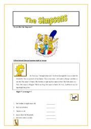 English Worksheet: The simpsons