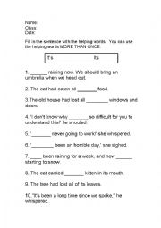 English Worksheet: Contractions Worksheet