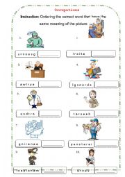 English Worksheet: Occupations